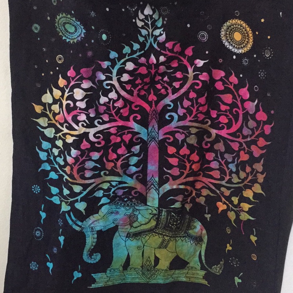 New elephant tiedye shopper yoga bag cotton hippie